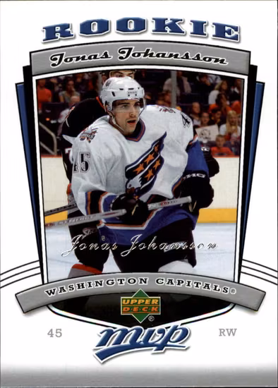 2006-07 Upper Deck MVP #341 Jonas Johansson RC (15-316x8-CAPITALS)