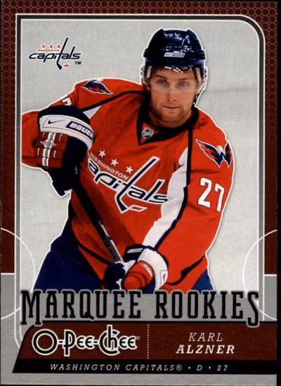 2008-09 O-Pee-Chee #705 Karl Alzner RC (12-336x6-CAPITALS)
