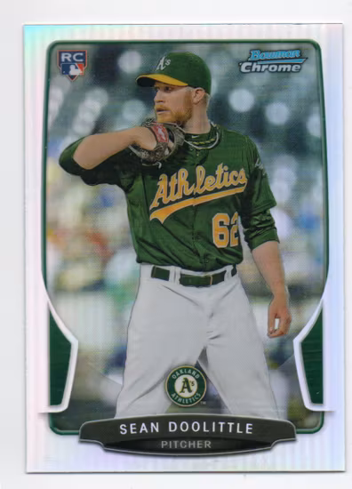 2013 Bowman Chrome Refractors #212 Sean Doolittle (12-349x4-MLBATHLETICS)