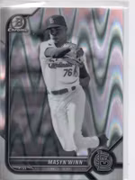 2022 Bowman Chrome Draft Black and White RayWave Refractors #BDC170 Masyn Winn (60-356x2-MLBCARDINALS)