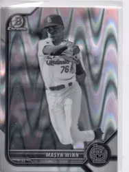 2022 Bowman Chrome Draft Black and White RayWave Refractors #BDC170 Masyn Winn (60-356x2-MLBCARDINALS)