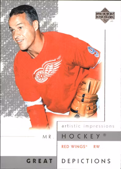 2002-03 UD Artistic Impressions Great Depictions #GD9 Gordie Howe (20-374x3-RED WINGS)