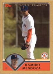 2003 Topps Traded Gold #T83 Ramiro Mendoza (15-391x2-MLBREDSOX)