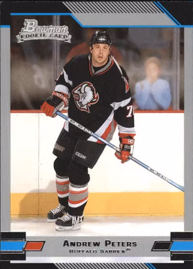 2003-04 Bowman #133 Andrew Peters RC (10-399x4-SABRES) (2)