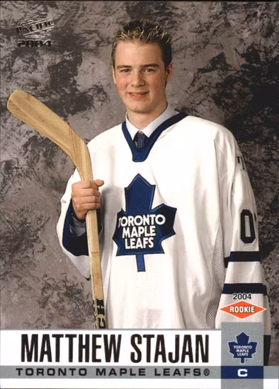 2003-04 Pacific #323 Matt Stajan RC (10-407x2-MAPLE LEAFS)