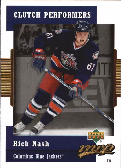 2006-07 Upper Deck MVP Clutch Performers #CP21 Rick Nash (10-414x8-BLUEJACKETS)