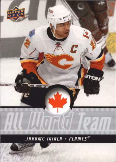 2008-09 Upper Deck All-World Team #AWT7 Jarome Iginla (15-371x9-FLAMES)