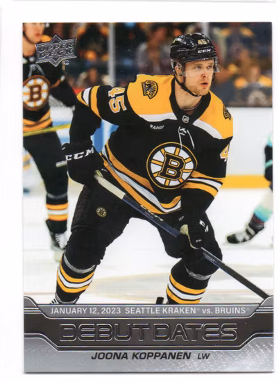 2023-24 Upper Deck Debut Dates #DD16 Joona Koppanen (10-384x4-BRUINS)
