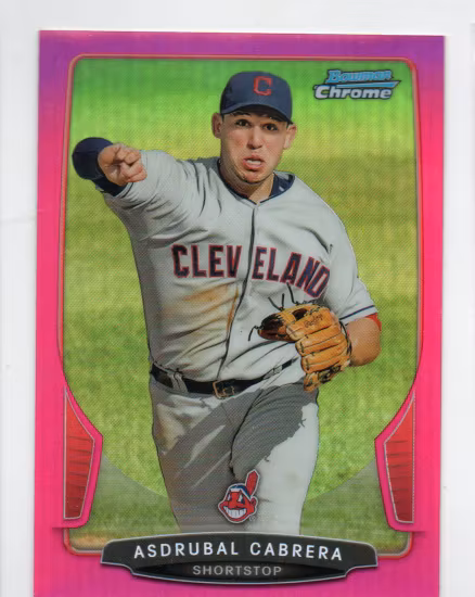 2013 Bowman Chrome Magenta Refractors #141 Asdrubal Cabrera (100-411x2-MLBINDIANS)