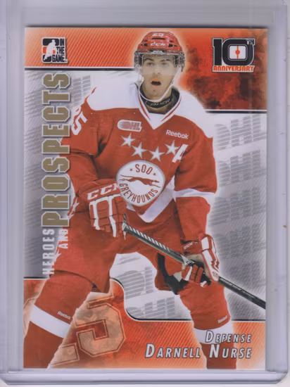 2013-14 ITG Heroes and Prospects Tenth Anniversary Tribute #T38 Darnell Nurse (25-383x2-OILERS)