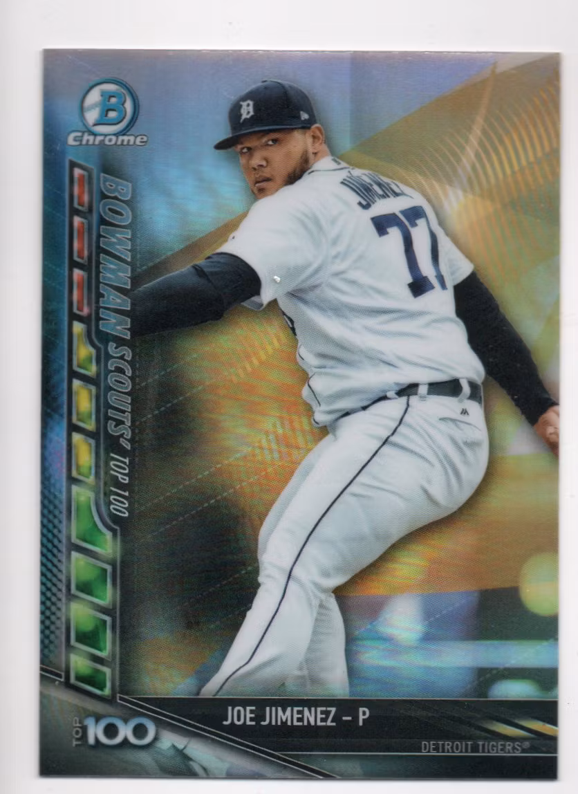 2017 Bowman Chrome Scouts Top 100 Update #BSUJJ Joe Jimenez (20-410x5-MLBTIGERS)