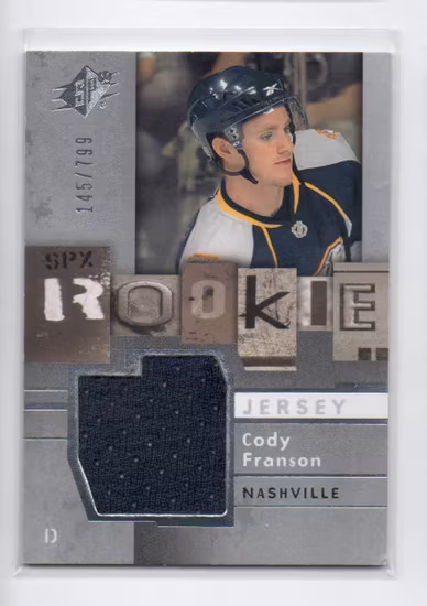 2009-10 SPx #146 Cody Franson JSY RC (40-X365-PREDATORS)