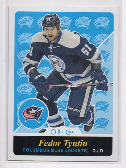 2015-16 O-Pee-Chee Retro #446 Fedor Tyutin (10-X22-BLUEJACKETS)