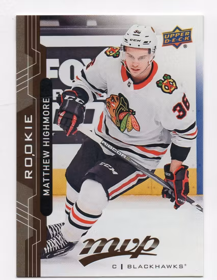 2018-19 Upper Deck MVP #242 Matthew Highmore RC (15-405x2-BLACKHAWKS)