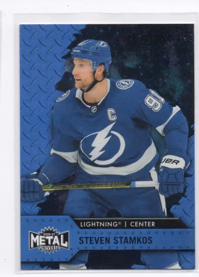2020-21 Metal Universe Blue Spectrum #91 Steven Stamkos (20-X330-LIGHTNING)