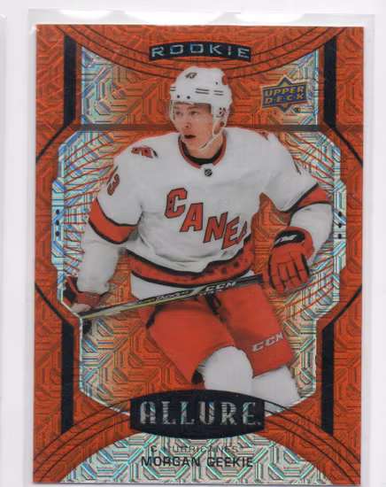 2020-21 Upper Deck Allure Orange Slice #119 Morgan Geekie SP (30-X340-HURRICANES)