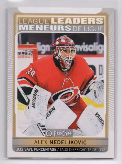 2021-22 O-Pee-Chee #587 Alex Nedeljkovic (10-X343-HURRICANES)