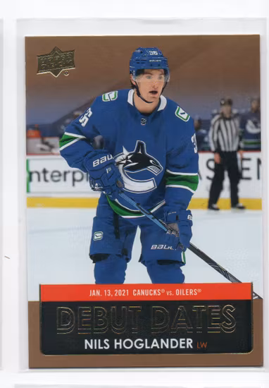 2021-22 Upper Deck Debut Dates Gold #DD17 Nils Hoglander (15-X330-CANUCKS)