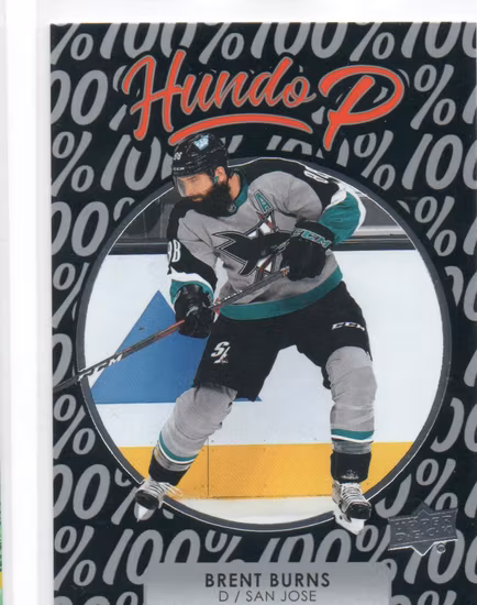 2021-22 Upper Deck Hundo P #HP4 Brent Burns (10-X333-SHARKS)