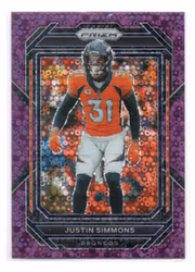 2022 Panini Prizm Prizms No Huddle Purple #91 Justin Simmons (100-X367-NFLBRONCOS)