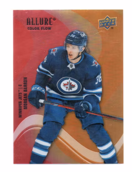 2022-23 Upper Deck Allure Color Flow Red Orange #SF96 Morgan Barron (10-X344-NHLJETS)
