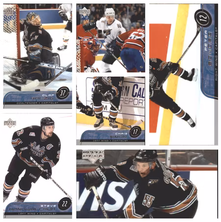 2002­-03 UPPER DECK SERIES 1 WASHINGTON CAPITALS TEAM SET (6 cards) (20-445x4+445x5-CAPITALS)