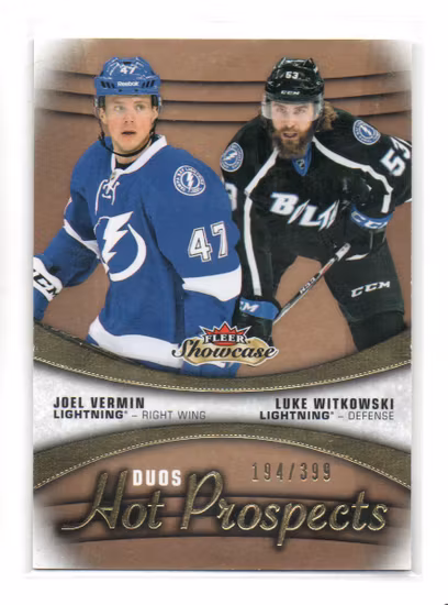 2015-16 Fleer Showcase #125 Joel Vermin RC Luke Witkowski RC (25-D10-LIGHTNING)