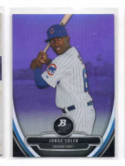 2013 Bowman Platinum Chrome Prospects Purple Refractors #BPCP28 Jorge Soler (20-X60-MLBCUBS)