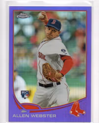 2013 Topps Chrome Purple Refractors #112 Allen Webster (25-X58-MLBREDSOX)