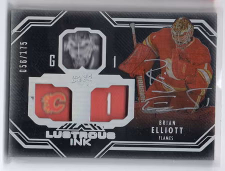 2016-17 UD Black Lustrous INK #LIBE Brian Elliott (100-X270-FLAMES)