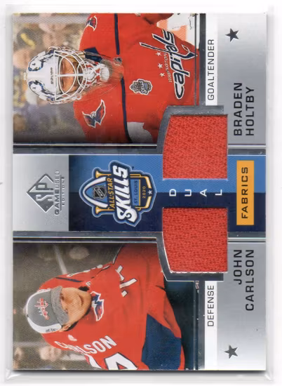 2020-21 SP Game Used '20 NHL All Star Skills Fabrics Dual #ASDCH John Carlson Braden Holtby (40-X278-CAPITALS)