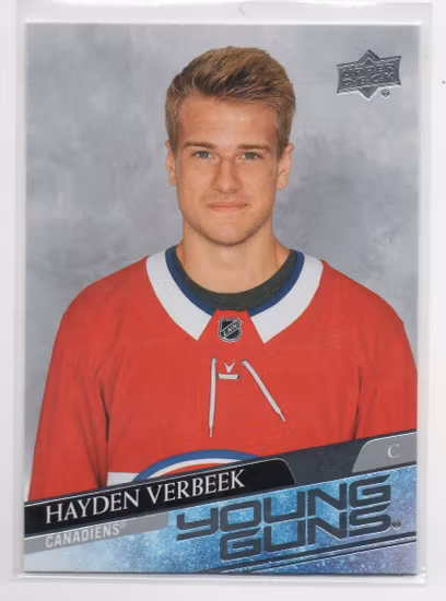 2020-21 Upper Deck #714 Hayden Verbeek YG RC (25-X194-CANADIENS)