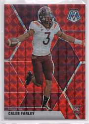 2021 Panini Mosaic Draft Picks Mosaic Red #55 Caleb Farley (25-X213-NFLTITANS)