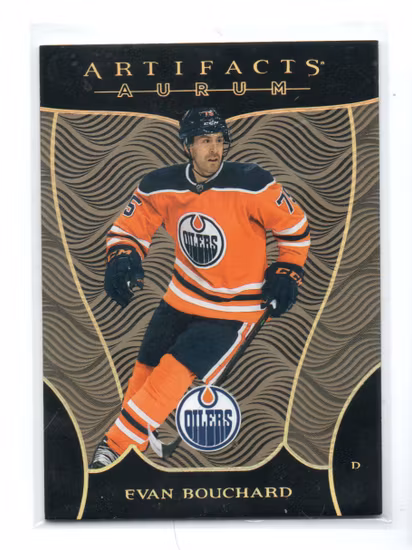 2022-23 Artifacts Aurum #AEB Evan Bouchard (30-X45-OILERS)