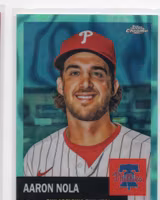 2022 Topps Chrome Platinum Anniversary Aqua Lava Refractors #167 Aaron Nola (30-X186-MLBPHILLIES)