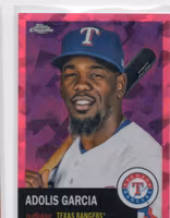 2022 Topps Chrome Platinum Anniversary Fuchsia Atomic Refractors #323 Adolis Garcia (80-X176-MLBRANGERS)