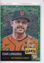 2022 Topps Chrome Platinum Anniversary Platinum Toile White Green Refractors #277 Evan Longoria (60-X186-MLBGIANTS)