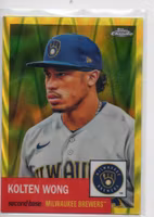 2022 Topps Chrome Platinum Anniversary Yellow RayWave Refractors #209 Kolten Wong (30-X167-MLBBREWERS)