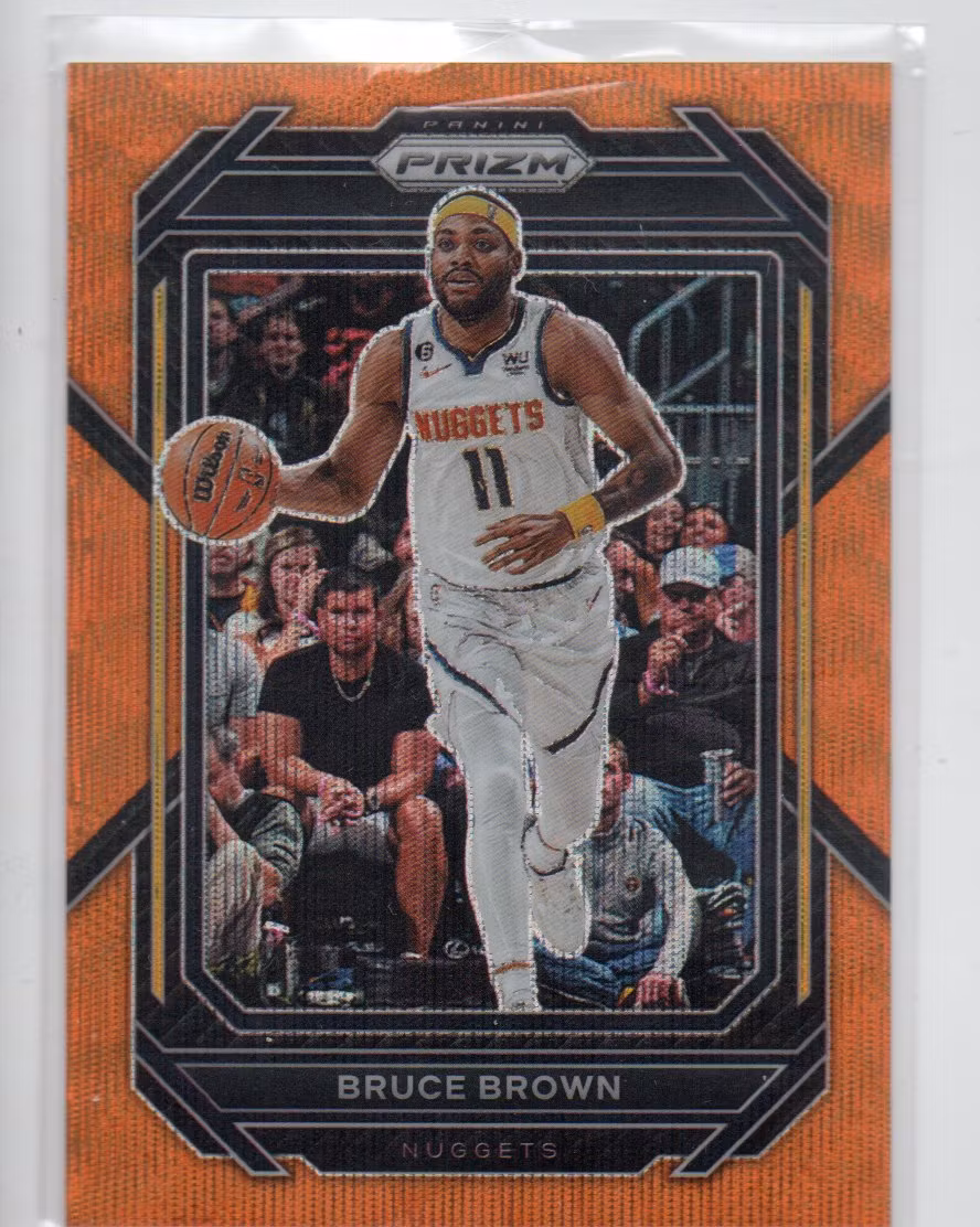 2022-23 Panini Prizm Prizms Orange Wave #40 Bruce Brown (30-X174-NBANUGGETS)