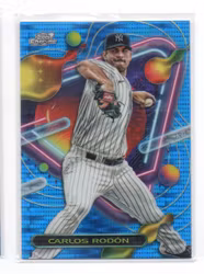 2023 Topps Cosmic Chrome Blue Moon Refractors #63 Carlos Rodon (25-X180-MLBYANKEES)