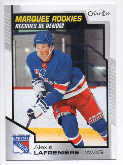 2020-21 O-Pee-Chee #650 Alexis Lafreniere RC (40-A14-RANGERS)