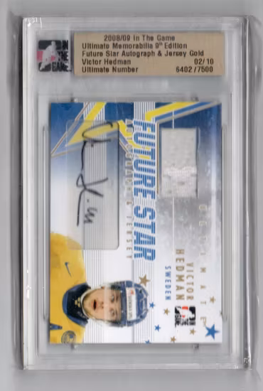 2008-09 ITG Ultimate Memorabilia Future Stars Jerseys Autographs Gold #24 Victor Hedman (1000-HIGHEND-SWEDEN+LIGHTNING)