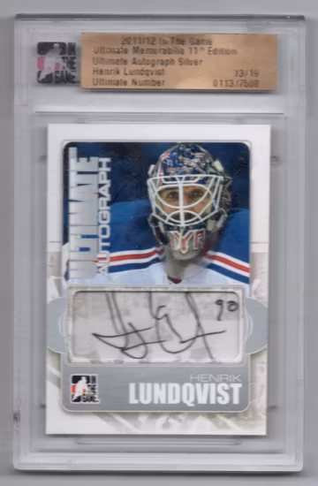 2011-12 ITG Ultimate Memorabilia Autographs #16 Henrik Lundqvist (600-HIGHEND-RANGERS)