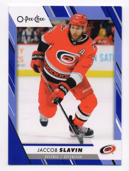 2023-24 O-Pee-Chee Blue #316 Jaccob Slavin (10-A13-HURRICANES)