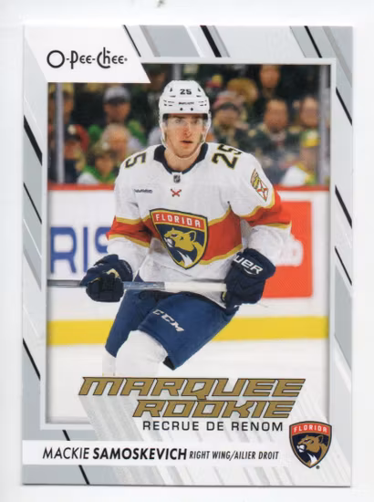 2023-24 O-Pee-Chee #592 Mackie Samoskevich RC (10-A13-NHLPANTHERS)