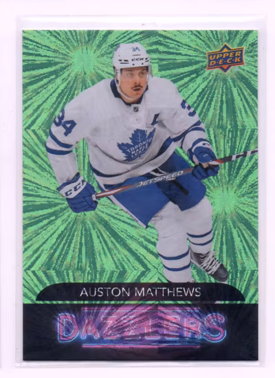 2020-21 Upper Deck Dazzlers Green #DZ42 Auston Matthews (40-A15-MAPLELEAFS)