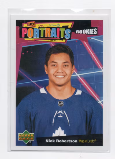 2020-21 Upper Deck UD Portraits #P76 Nick Robertson (12-A5-MAPLELEAFS)