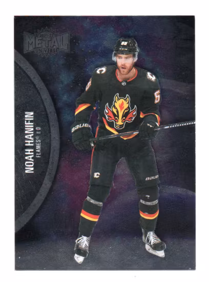 2021-22 Metal Universe #141 Noah Hanifin AJ (5-A13-FLAMES)