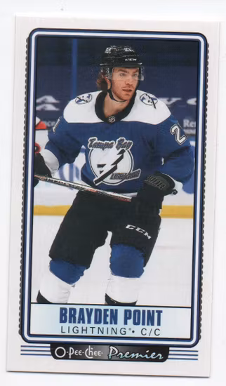 2021-22 O-Pee-Chee OPC Premier Tallboys #P17 Brayden Point (12-A10-LIGHTNING)