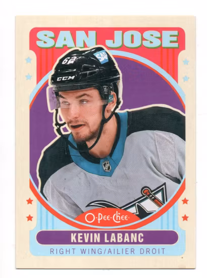 2021-22 O-Pee-Chee Retro #44 Kevin Labanc (10-A10-SHARKS)